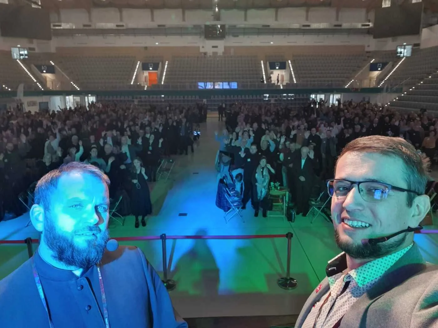 Ks. Tomasz Hajok i Sławomir Paszko podczas Forum Parafialnych Rad Duszpasterskich w Tarnowie